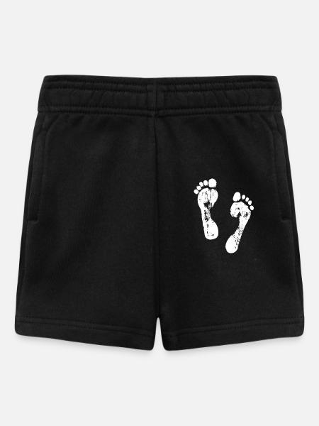 Fußabdrücke im Sand - Baby Shorts - Schwarz