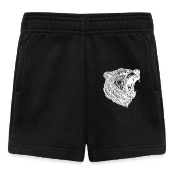 Wilde berenkop met scherpe tanden - Baby shorts - zwart - Voor