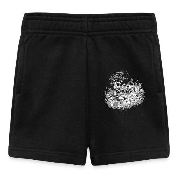 Model making old locomotive railway steam locomotive - Baby Shorts - black - Front