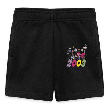 Year of birth 2003 wildflowers - Baby Shorts - black - Front
