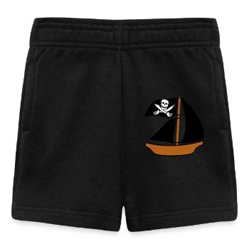peint bateau pirate enfants motif dessin cool - Short Bébé - noir - Devant