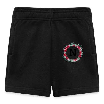 Buchstabe n Blumenkranz - Baby Shorts - Schwarz - Vorne