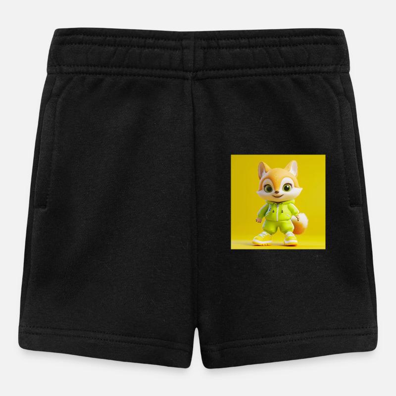Personnage 3D - Renard mignon - Short Bébé - noir