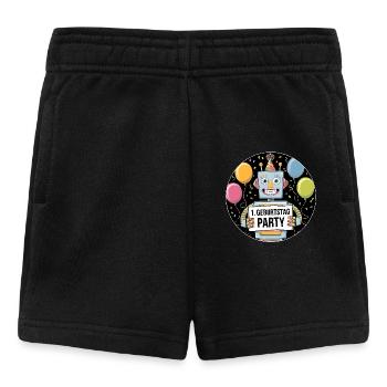 Ich bin ein Jahr 1. Geburtstag Roboter - Baby Shorts - Schwarz - Vorne