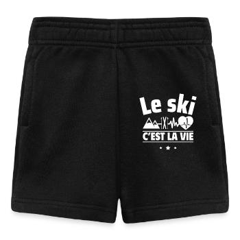 le ski c est la vie,Skieur,Ski,Montagne - Short Bébé - noir - Devant