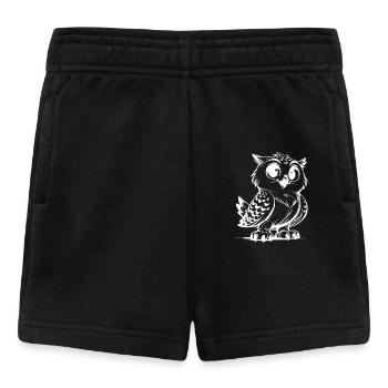 Schlaue Kinder Schnee-Eule Skizze - Baby Shorts - Schwarz - Vorne