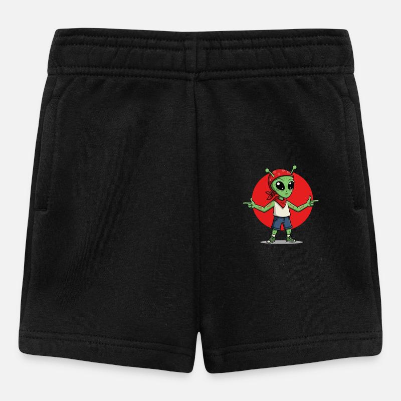 Alien avec bandana - Short Bébé - noir