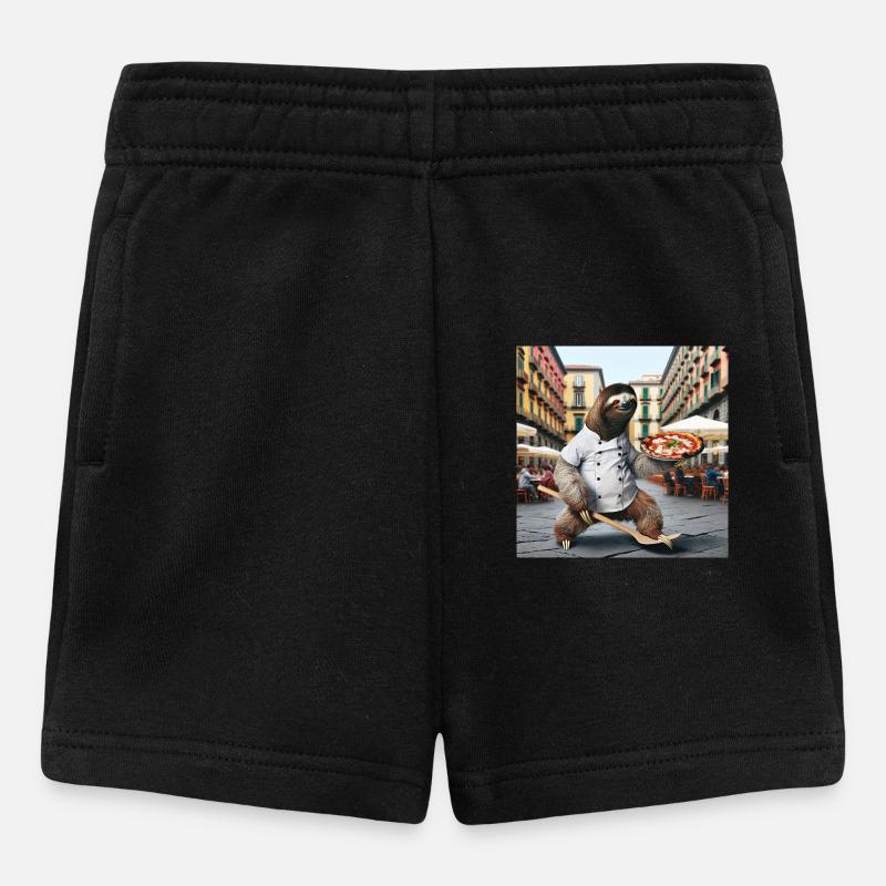 Faultier Pizzabäcker Pizzabäcker Neapel - Baby Shorts - Schwarz