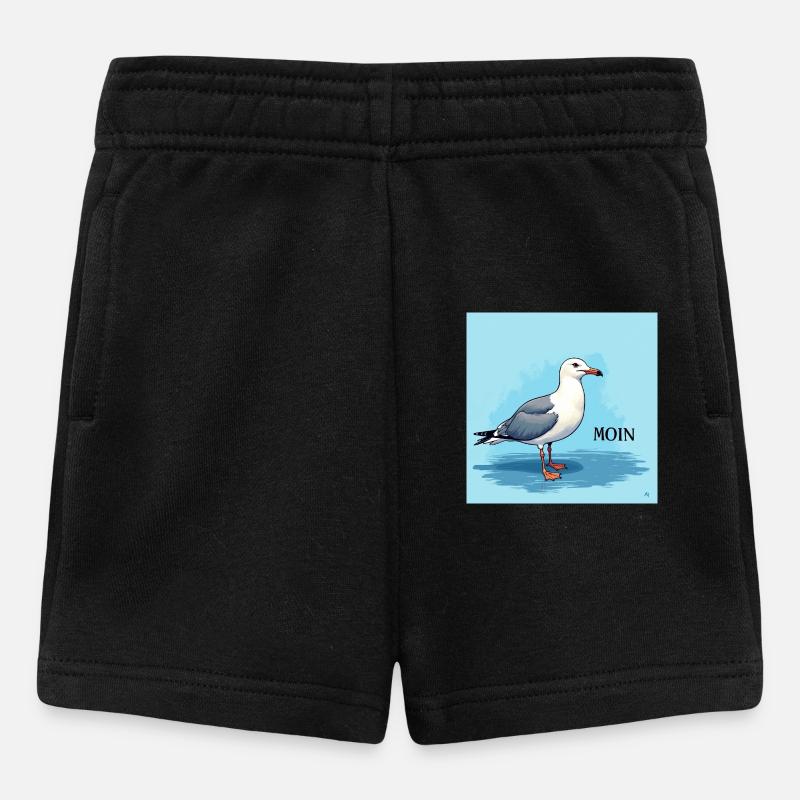 Moin, Möwe - Baby Shorts - Schwarz