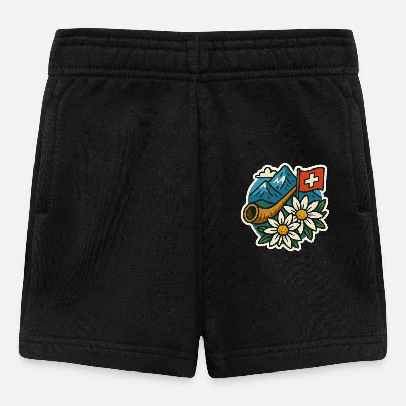Schweizer tradition - Baby Shorts - Schwarz