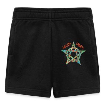 pentagramme 3 e 4 runes wicca vibes - Short Bébé - noir - Devant