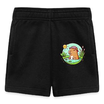 Chill Capybara in the Sun Illustration - Baby Shorts - black - Front