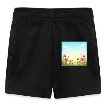 Spring Colourful Insect Parade – Sea of Flowers Sun - Baby Shorts - black - Front