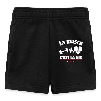la muscu c est la vie,musculation,musclé - Short Bébé - noir - Devant