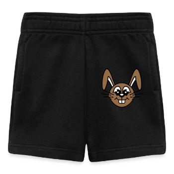 Hase Kaninchen Häschen Cartoon Kleintier niedlich - Baby Shorts - Schwarz - Vorne
