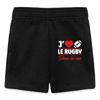 e rugby, c’est la vie,Cadeau Rugby,Rugbyman - Short Bébé - noir - Devant