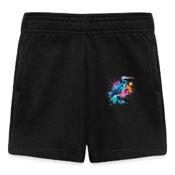 oiseau, héron, illustration, graffiti, coloré - Short Bébé - noir - Devant