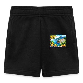 Amalfi, Lemons, Porcelain, Landscape, Lemon - Baby Shorts - black - Front
