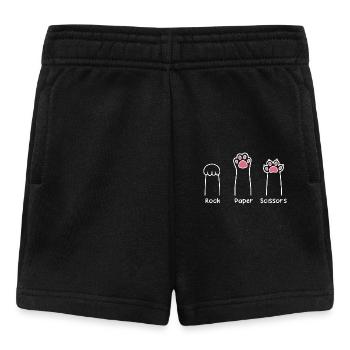 Rock Paper Scissors Hand Game Cute Paw Funny Cat - Short Bébé - noir - Devant