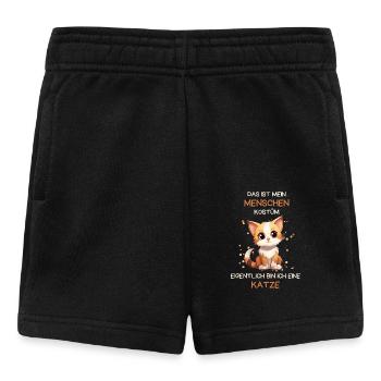 Lustiges Menschen Kostüm - Katze Karneval Fasching - Baby Shorts - Schwarz - Vorne
