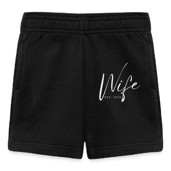 Ehefrau gegr. 2025 frisch verheiratet Flitterwochen Hochzeit - Baby Shorts - Schwarz - Vorne