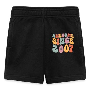 2007 Jahrgang Geburtstag Groovy Vintage Retro - Baby Shorts - Schwarz - Vorne