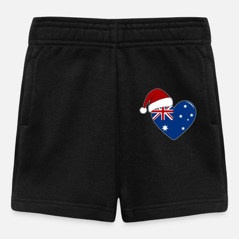 Drapeau Australie coeur de Noël - Short Bébé - noir