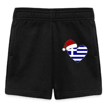 Greece flag Christmas heart - Baby Shorts - black - Front