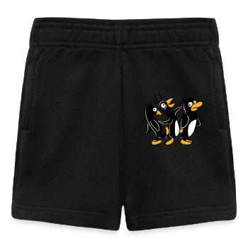 Crazy penguins running stupid kicking team friends - Baby Shorts - black - Front