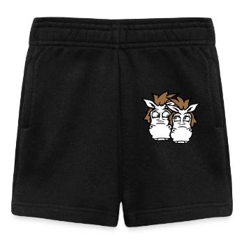 2 Pferde Paar Lustig Verrücktes Pärchen Verliebt - Baby Shorts - Schwarz - Vorne