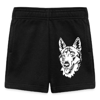 Tschechischer Wolfhund Kopf "Black Edition" - Baby Shorts - Schwarz - Vorne