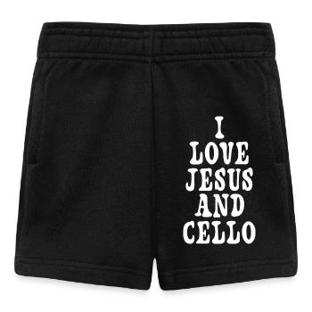 Ich liebe Jesus und Cello - Baby Shorts - Schwarz - Vorne
