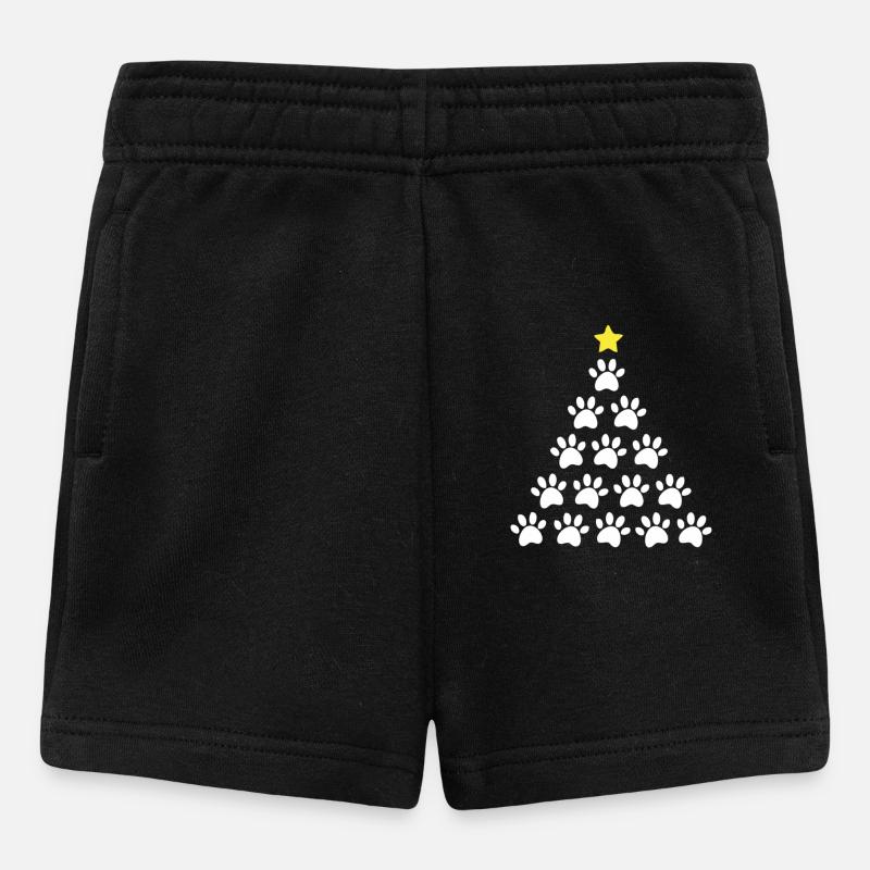 Weihnachtsbaum Pfote - Baby Shorts - Schwarz