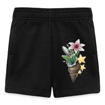 Blumen-Muschel-Strauß - Baby Shorts - Schwarz - Vorne