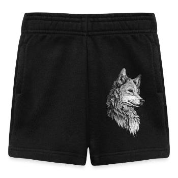 Wolf Kopf Realistisch - Baby Shorts - Schwarz - Vorne