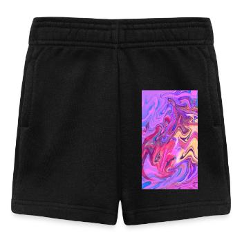 Color Swirl Pastel Marble Trio - Baby Shorts - black - Front