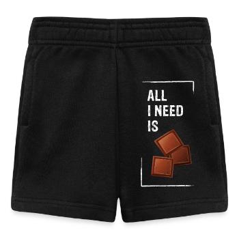TOUT CE DONT J’AI BESOIN, C’EST D’AMOUR ET DE CHOCOLAT - Short Bébé - noir - Devant