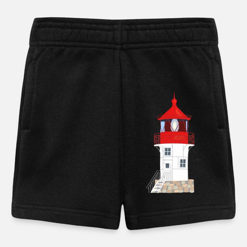 Insel Hiddensee, Leuchtturm Gellen, ohne Text - Baby Shorts - Schwarz