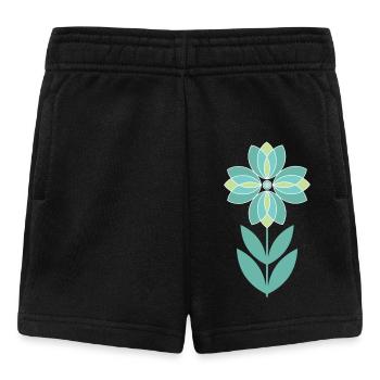 Fleur verte du milieu du siècle - Short Bébé - noir - Devant