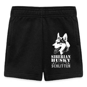 Husky de Sibérie avec paysage alpin - Traîneau - Short Bébé - noir - Devant