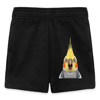 Ausdrucksstarker Cockatiel Pop-Print - Baby Shorts - Schwarz - Vorne