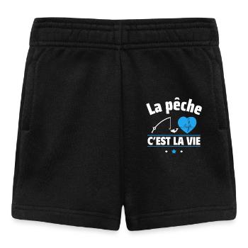 la pêche c est la vie,Humour,cadeau pêcheur - Short Bébé - noir - Devant
