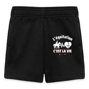 l équitation c est la vie,Cheval,Poney,Sport - Short Bébé - noir - Devant
