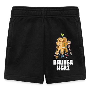 Lebkuchen Bruder Herz Weihnachten lustiger Spruch - Baby Shorts - Schwarz - Vorne