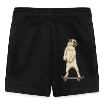 Mops Skater Skateboard Sport - Baby Shorts - Schwarz - Vorne