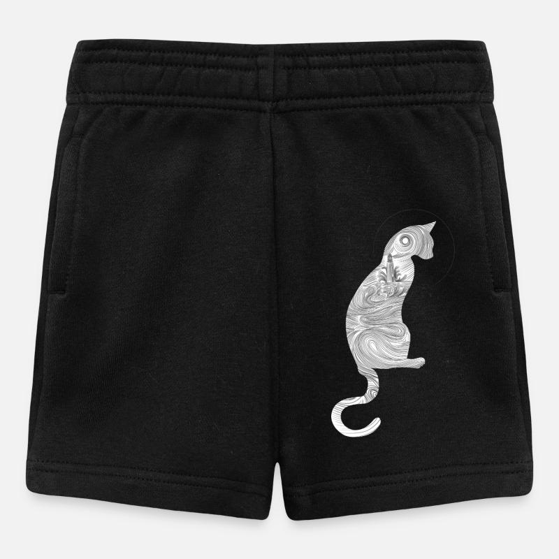 Abstract cat with spiral pattern - Baby Shorts - black