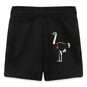 Oiseau style rétro autruche Strauss Bouquet Motif - Short Bébé - noir - Devant