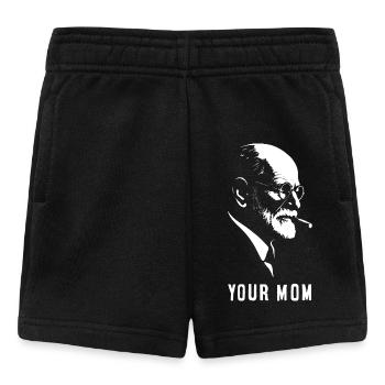Portrait en noir et blanc de Sigmund Freud avec la flûte - Short Bébé - noir - Devant