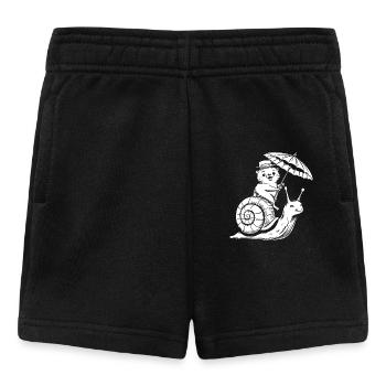 Funny otter with parasol sitting on snail - Baby Shorts - black - Front