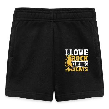 Climbers I love rock climbing and cats - Baby Shorts - black - Front